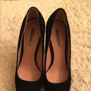 Charles David black suede heels size 7